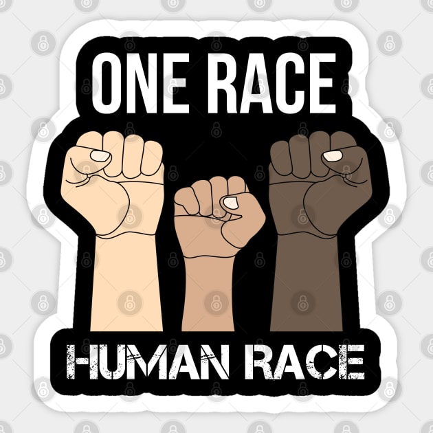 One Race Human Race Sticker by deelirius8